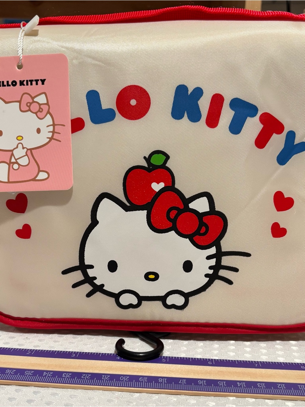 Hello Kitty Toiletry Bag- White with Red Accents